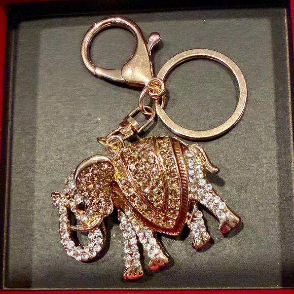 Handbags - Elephant rhinestone Bag Charm Keychain- NEW